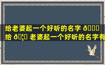 给老婆起一个好听的名字 🐟 （给 🦟 老婆起一个好听的名字有哪些）